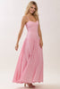 Striped Sweetheart Neck Corset Style Maxi Dress | Pink