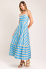 Printed Woven Midi Dress | Light Blue