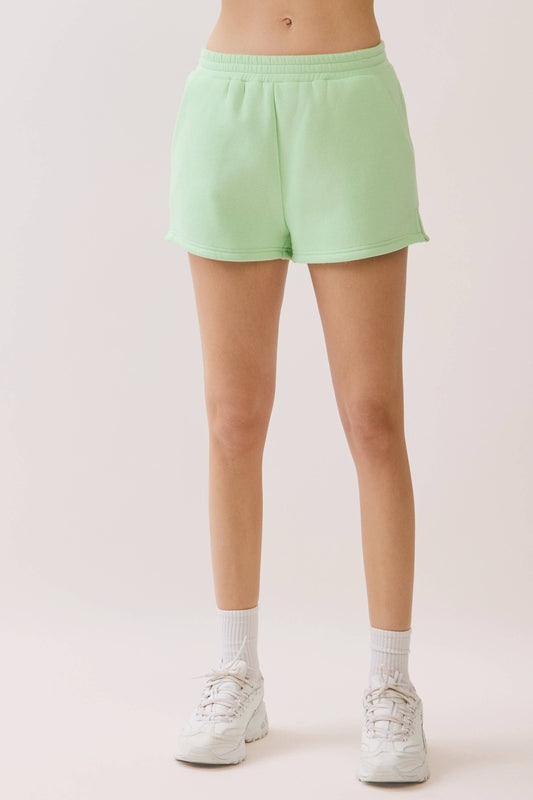 High waisted Sweat Shorts | Lime