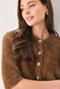 Sweater knit cardigan | Camel