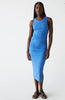 Wren Ruched Midi Tank Dress | Saltwater Blue