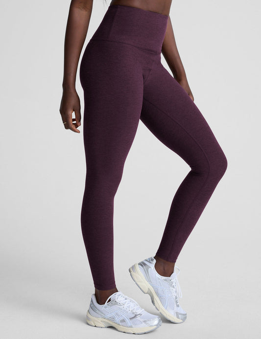 Spacedye Caught In The Midi High Waisted Legging | Eggplant Purple Heather