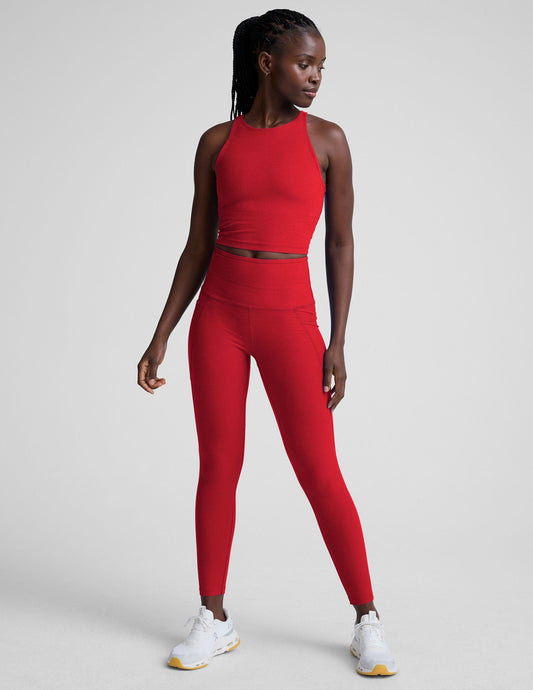 Spacedye Out Of Pocket High Waisted Full Length Legging | Holly Red Heather