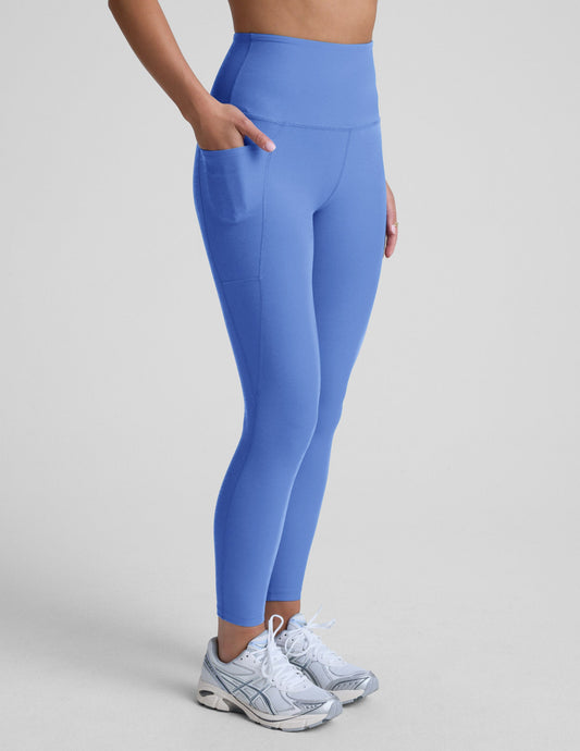 Spacedye Out Of Pocket High Waisted Midi Legging | Wild Flower Blue