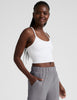 Spacedye Slim Racerback Cropped Tank | Cloud White