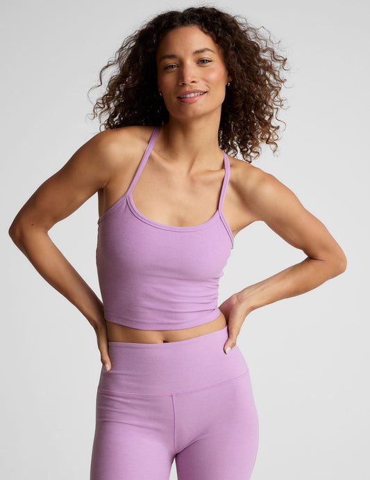 Spacedye Slim Racerback Cropped Tank | Lilac Petal Heather