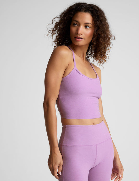 Spacedye Slim Racerback Cropped Tank | Lilac Petal Heather