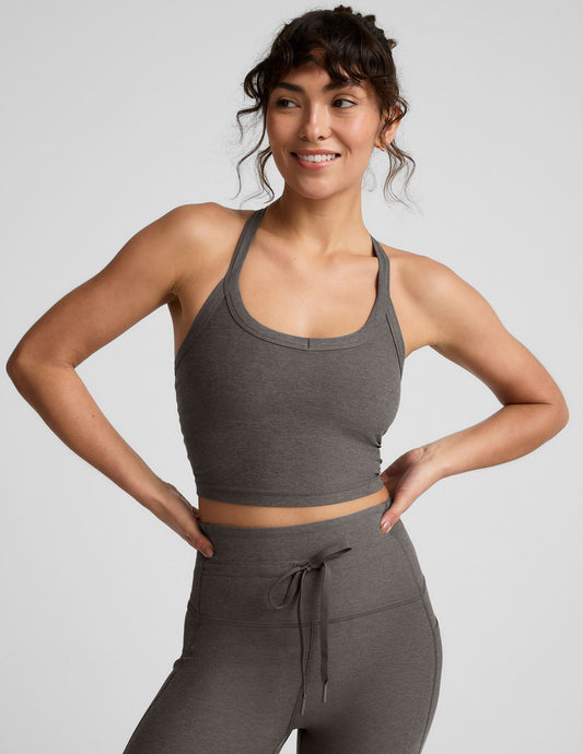 Spacedye On The Up Cropped Tank | True Gray Heather