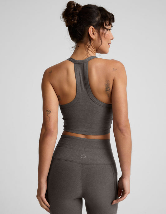 Spacedye On The Up Cropped Tank | True Gray Heather