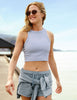 On Repeat Rib High Neck Cropped Tank