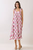 Floral Print Back Smocked Tie Strap Midi Dress | Cream