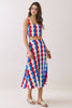 Retro Print Crop Top & Midi Skirt Set |  Red