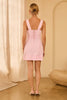 Sleeveless Washed Cotton Twill Button-Front V-Neck Mini Dress | Pink