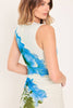 Floral Mesh Midi Dress | Ivory & Blue