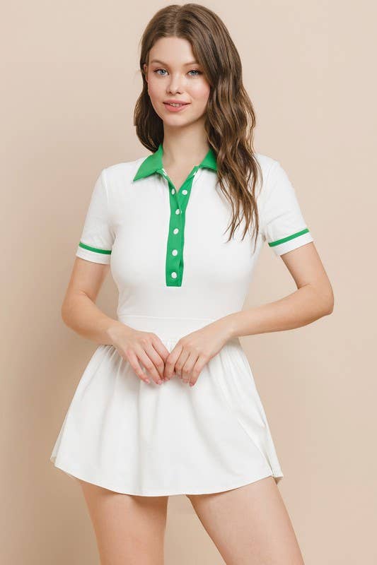 Athletic Dress | White & Green