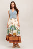 Printed Full Midi Skirt | Cream