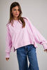 Long Sleeve Round Neck Sweatshirt | Light Pink