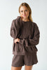 Waffle-Knit Henley Pullover | Truffle