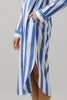 Jordy Striped Shirt Midi Dress | Blue & White