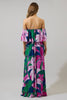 Ellerton Tropics Enamored Off the Shoulder Ruffle Dress |  Purple Multi
