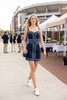 Lace Trimmed Day-to-Night Mini Dress | Light Blue
