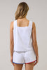 Sailboat Square Neck Tank Top | White Multi