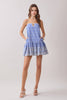 Contrast Straps Embroidered Detail Mini Dress | Blue