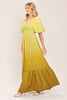 Printed Woven Maxi Dress | Ombre Yellow