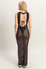 Open Back Bodycon Coverup Maxi Dress | Black