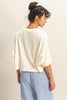 Flowy Bat Wing Sleeves Knit Top | Off White