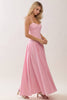 Striped Sweetheart Neck Corset Style Maxi Dress | Pink