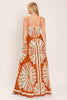 Printed Woven Maxi Dress | Almond