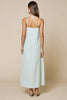 Stripe Print Pleated Spaghetti Straps Maxi Dress  Cream & Matcha