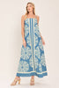 Printed Woven Maxi Dress | Washed Blue