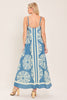 Printed Woven Maxi Dress | Washed Blue
