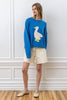 Animal Intarsia Cozy Knit Pullover | Sky Blue
