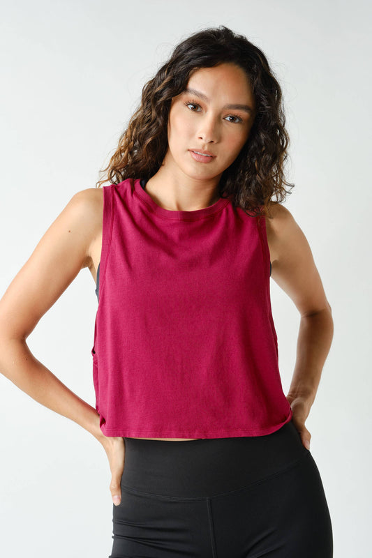 Pima Cotton Relaxed Side-Knot Tank | Smitten Cherry