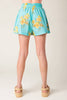 Printed Woven Top and Short Set | Turquoise