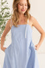 Spaghetti Strap Maxi Dress | Blue Stripe