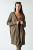 Open Front Longline Hoodie Cardigan | Truffle