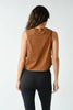 Pima Cotton Relaxed Side-Knot Tank | Cocoa