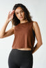 Pima Cotton Relaxed Side-Knot Tank | Cocoa