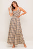 Woven Plaid Top and Skirt Set | Beige
