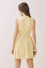 Sleeveless Eyelet Lace Button Front Dress | Yellow