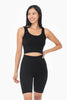 Ribbed Seamless Scoop Neck Tank Top: BLACK