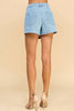 High Waisted Asymmetrical Skort |  Light Denim