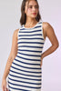 Isla Striped Midi Dress | White & Navy