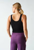 Ribbed Scoop-Neck Built-in-Bra Tank Top | Black