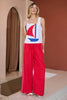 Sailboat Square Neck Tank Top | White Multi