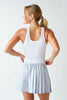 Ribbed Scoop-Neck Built-in-Bra Tank Top | White